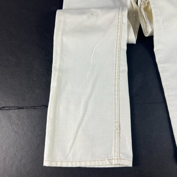 VTG 80s Levi's Girls 12 Reg 31333-3522 Slim Boot Cut Ankle Beige Polyester Pants - Picture 7 of 16